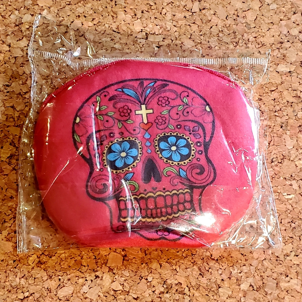 🔥3 for$9🔥Hot Pink Sugar Skull Coin Purse💀